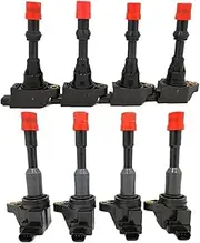 Ignition Coil PACK 30520PWA003 30521PWA003 30520-PWA-003 30521-PWA-003 Compatible For Honda Civic 7 8 VII VIII JAZZ(Front-Rear 8pcs Set)