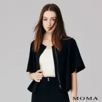 在飛比找momo購物網優惠-【MOMA】簡約圓領短袖小外套(黑色)