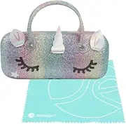 [JAVOedge] Children's Various Pattern Hard Eyeglass Case Glasses for Kids, Girls, Boys Hard Shell with Handle and Cloths