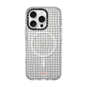 iPhone 16 Pro Clear Case MagSafe Compatible Wavy Grid by Poketo