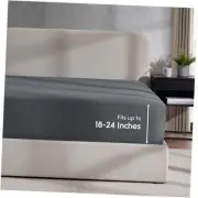 Grey Size Fitted Sheet, Extra Deep Pocket, 1800 Queen 07 - Dark Grey