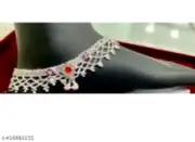 Anklet Silver Plated Ankle Chain 1 Pair Women Anklets Foot Bracelet Indian Payal
