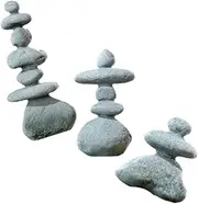 NOLITOY 3Pcs Decor for Zen Gardens Aquarium and Home Desktop Micro Landscape Rock Ornaments for Living and Table Decor