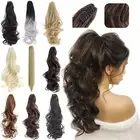 Ponytail Extension Claw 22" Curly Wavy Clip in Hairpiece One Piece Long PonyTail