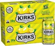 Kirks Lemon Squash Sugar Free Soft Drink Multipack Cans 20 X 375 Ml