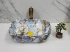 "Bathroom Sink Countertop with Natural Agate Stone – Vanity Top Decor Sink"