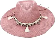 [TEMPNAP] Retro Tassel Sun Block Hat Wide Brim Summer for Sun Protection Wide Brim Bucket Hats