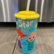 Cocomelon tumbler bottle with lid and straw