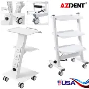 3 Layer Mobile Dental Trolley Cart Medical Tool Swivel Caster Cart with Socket