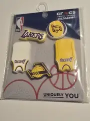 NBA Lakers Croc Charms Jibbitz Orignal 5 PACK Brand New