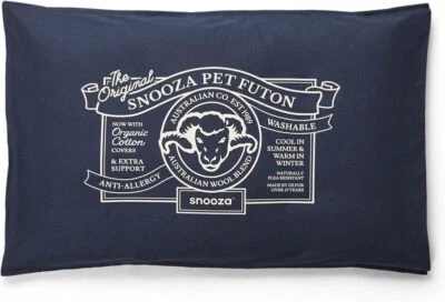 Snooza Organic Anti Allergy Dog Bed Futon Blue Original Medium L830 x W530mm