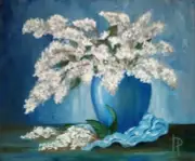 White Lilac Painting Original Hand Made One of a Kind Oil Art 20x24" Flowers