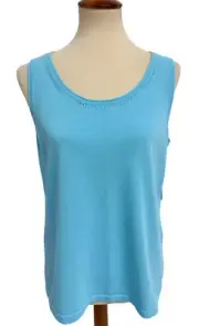 Chico's Women's Sleeveless Light Blue Knit Sweater Blouse Size 1 (M)