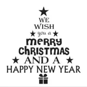 Christmas Holiday STENCIL 12x12 We wish you a merry*Tree Shaped*for signs crafts