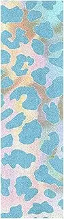 Amooorous Mystery Blue Golden Cheetah Print Decorative Grip Tape Skateboard Design Anti-Tearing Scooter Grip Tape Anti Slip Cruiser Griptape 33×9 Inch