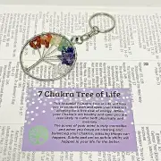 Tree of Life keyring Chakra Crystal Gemstone Reiki Healing key Ring chain gift