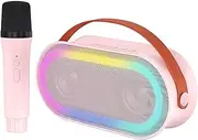 Karaoke Karaoke Speaker with Wirel Microphones Dazzling Color Light Effect for Adults & Home Par Pink 1 mic