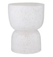 Kaia Terrazzo Side Table Stool Home Decor Furniture Bedroom Living Room White