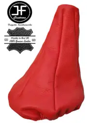 RED REAL LEATHER MANUAL GEAR GAITER FITS FIAT PANDA 2003-2012 CUSTOM NEW