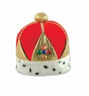 Plush Royal Imperial Queen's Crown Hat Dalmatian Trim