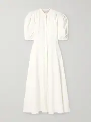 [Gabriela Hearst] Gabriela Hearst - Arabella Pintucked Linen Maxi Dress - White - IT42 IT 42 White