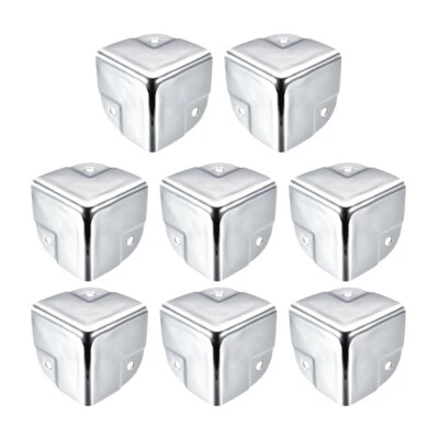 Metal Box Corner Protectors Box Edge Guard Protector 40x40x40mm Silver Tone 8pcs