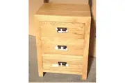 MF Solid Oak Timber 3 Drawer Bedside Table