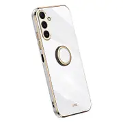 XINLI For Samsung Galaxy A24 4G Electroplating Phone Case Ring Kickstand Cell Phone TPU Cover