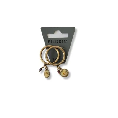 PILGRIM 2 SET RINGS AGED LOOK STAINLESS STEEL ENAMEL CHARMS