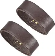 [uxcell] Leather Loop Keeper, 2 Pack Leather Loops Belt Keeper Loops Retainer Straps Replacement for 1.6"(40mm)/1.7"(42mm) Wide Belts/Straps, Coffee