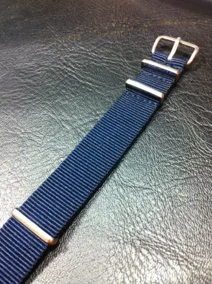 艾曼達精品~藍色18mm Nylon Watch Strap 尼龍NATO zulu G10四環軍用錶帶, baby-G