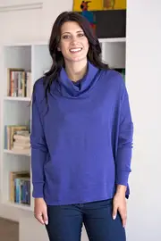 Drop Shoulder Cowl Neck Pull Over--JUM-35611001A