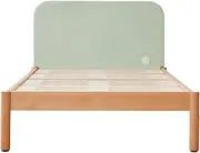 Koala Joey Bed Base, Natural Beech, Green Lagoon, Adjustable Heights, Childproof Bed Guard