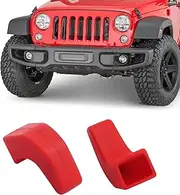 DKMGHT Factory Bumper Tow Hook Covers for Jeep Wrangler JK JL Gladiator TJ, Red Tow Hook Protector Jeep Wrangler Accessories 2007-2022 (2Pcs)