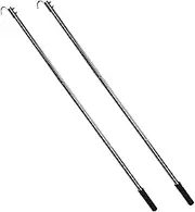 Ladder Pull System Kit - 2 Packs Multifunctional Telescopic Pull Rod up to 40", Window Pole Opener and Loft Ladder Pole with Hook, Attic Pull-Out Ladder Extension Pole, Loft Stairs Pull Down Reach Rod