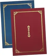 Homoyoyo 2pcs Certificate Holder with Foil Border Vintage Diploma Frame for Graduation and Award Presentations Elegant Document Protectors for Students Classic Folders