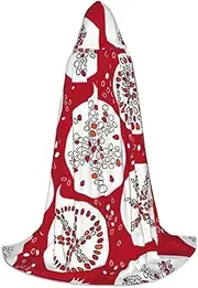 VPPUR Pomegranate Painting Print Unisex Hooded Cloak For Carnival Theme Party Decorations Witch Costume Cosplay