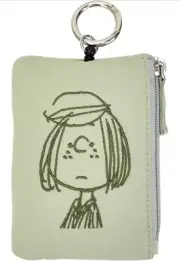 Peanuts Snoopy Peppermint Patty ID passcase coin purse wallet reel strap