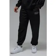 Mens Black Man Active Blurred Oversized Joggers