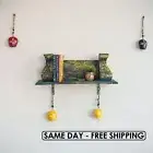 4 Color-Solid Wood Wall Shelf with Carved Brackets – Antique Look Floating Shelf