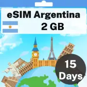 eSIM Argentina - 2 GB - 15 Days - Travel eSIM | QR code activation