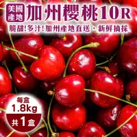 在飛比找momo購物網優惠-【WANG 蔬果】美國加州10R櫻桃1.8kgx1盒(1.8