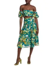 o.p.t 2pc Nina Linen-Blend Blouse & Skirt Set