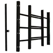 pp-spag 3-bar window guard in black | grisham safety steel tamper adjustable