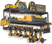 Spampur Power Tool Organizer for Tool Storage, Drill Holder Wall Mount, Tool Organizers and Storage Rack for Garage Organization, Heavy Duty Metal Tool Shelf, Utility Storage Rack for Cordless Drill