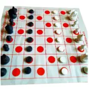 Chess Set Makruk Game Toy Thai Traditional Play Portable Paper Board Vintage Set