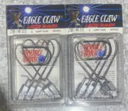2 Packs Eagle Claw Lazer Sharp Weighted Worm Hooks 3/0 LT95-14R 1/4 OZ