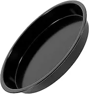 HOLIDYOYO Pizza Baking Tray Black Carbon Steel Shallow Cookie Tin Round Black Cake Pans Pie Baking Pan