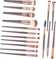 BIUDECO 16pcs Face Makeup Brush Set with Aluminum Handle Eye Shadows and Blush Brushes for Teens Easy to Clean for Daily and Professional Use