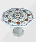 36" Marble Table Top Semi precious stones Work With 18" marble Stand